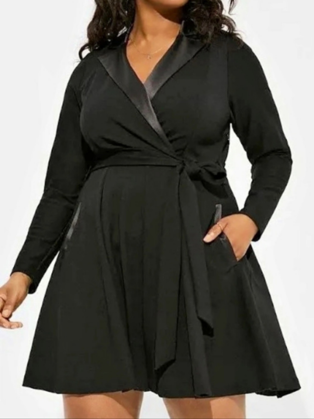 Torrid Mini Tuxedo Dress Black Wrap Mini Dress